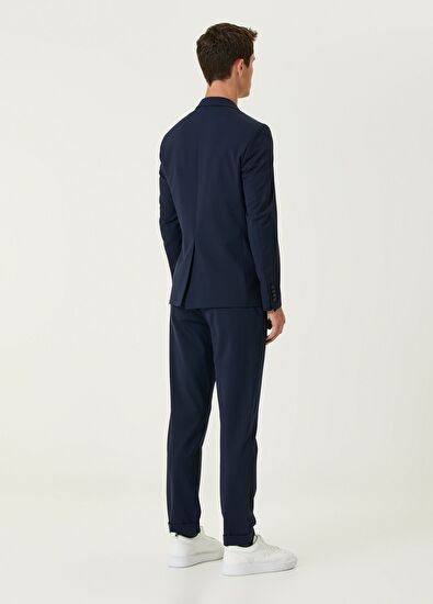 Beymen Club Slim Fit Koyu Lacivert Diyagonal Doku Takım Elbise - 5