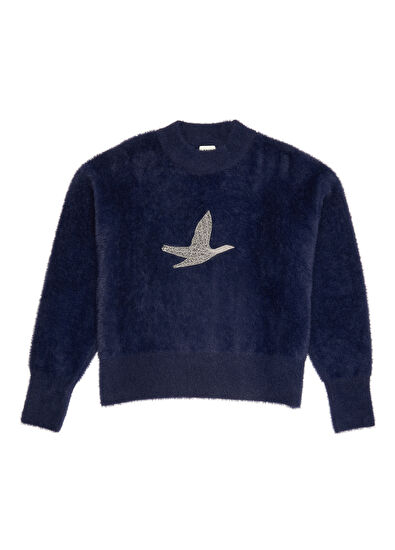 Beymen Club Navy Blue Logo Embroidered Sweater - 7