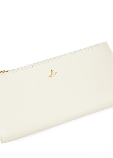 Beymen Club Ecru Crocodile Textured Womens Leather Wallet - 5