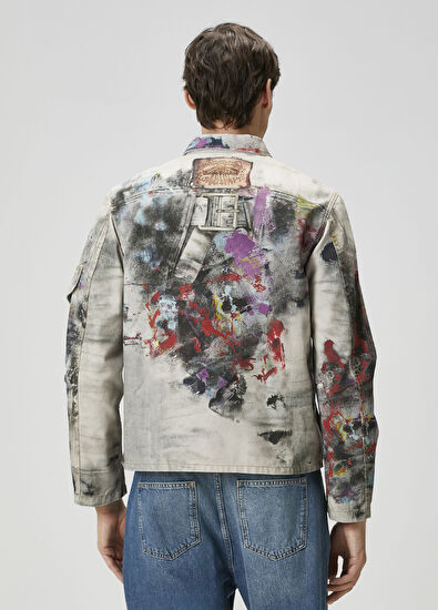 Acne Studios Regular Fit Printed Canvas Jacket - 4