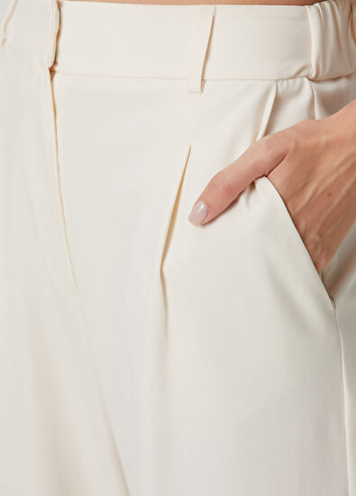 Beymen Club Ekru Geniş Paça Pantolon - 5