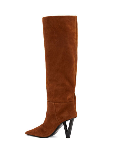 Versace Taba Kadın Süet Çizme - 3