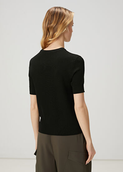 Beymen Club Siyah Kısa Kol Pike Kazak - 5