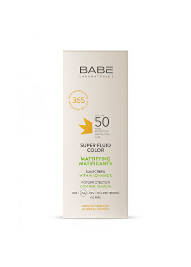Babe Laboratorios Sunscreen Mattifying Super Fluid Color Matlaştırıcı Renkli SPF 50+ Güneş Kremi 50 ml - 3