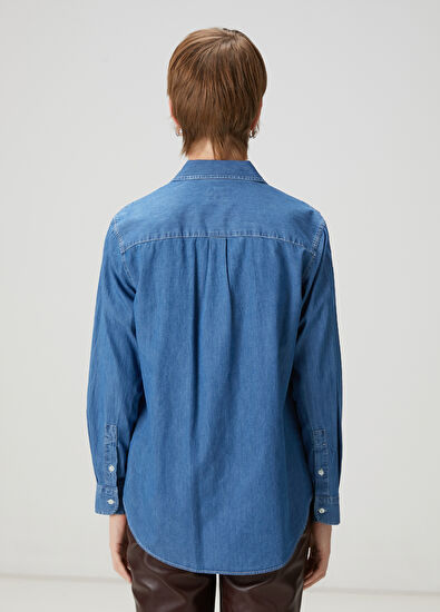 Beymen Club Mavi Basic Denim Gömlek - 4