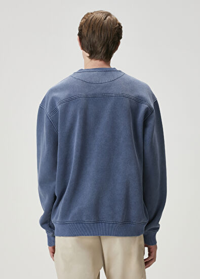 Beymen Club Lacivert Figür Baskılı Oversized Sweatshirt - 5