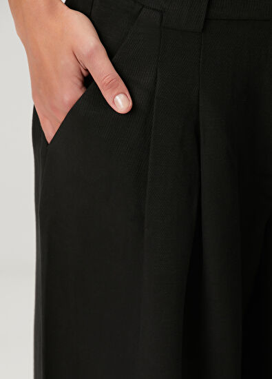 St. Agni Siyah Pileli Pantolon - 5