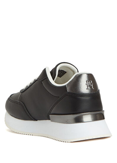 Tommy Hilfiger Chic Fashion Runner Black Women's Leather - 3