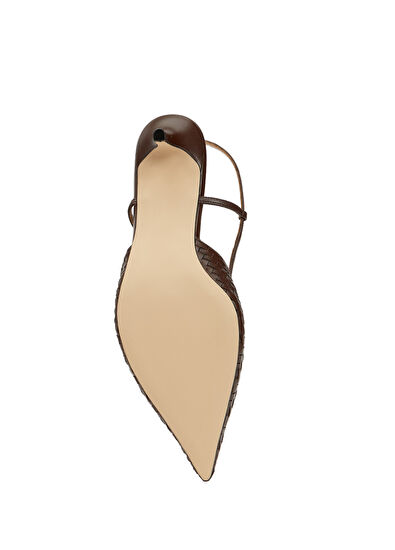 Beymen Club Brown Knit Textured Leather Pump - 5