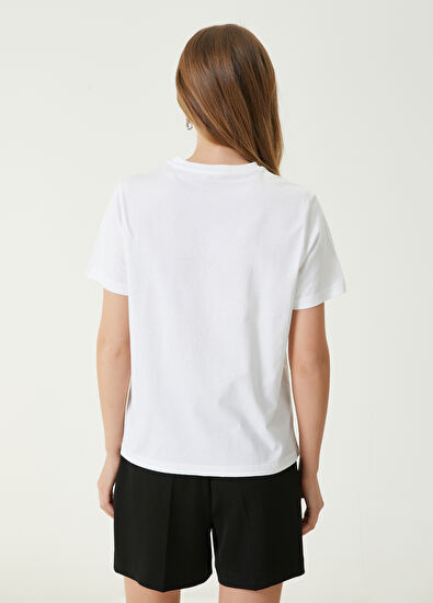 Beymen Club Kırık Beyaz Taşlı Palmiye Detaylı T-shirt - 6