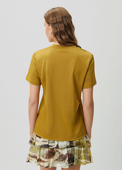 Beymen Club Yeşil Hotfix Kaz Logolu Viskon T-shirt - 5