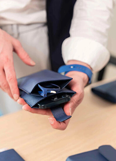 Pack'n Travel İki Bölmeli Lacivert Deri Unisex Gözlük Kılıfı  - 5