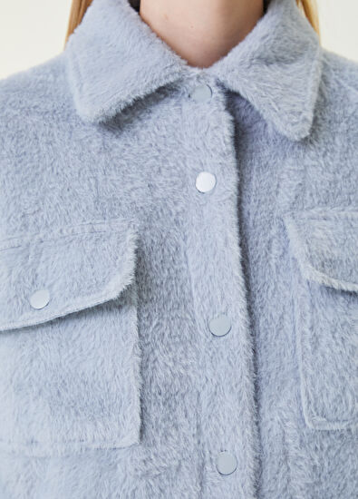 Beymen Club Oversize Mavi Dış Gömlek - 6