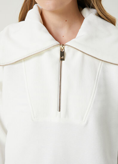 Beymen Club Ecru Oversize Sweatshirt - 5