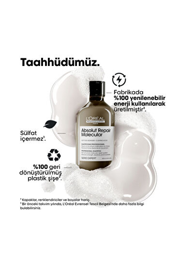 Loreal Professionnel Serie Expert Absolut Repair Molecular Tüm Yıpranmış Saçlar İçin Arındırıcı Şampuan 300 ml - 6