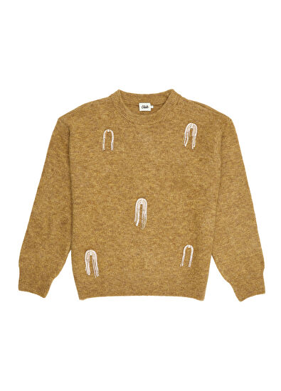 Beymen Club Oil Green Sprinkled Stone Detailed Sweater - 7