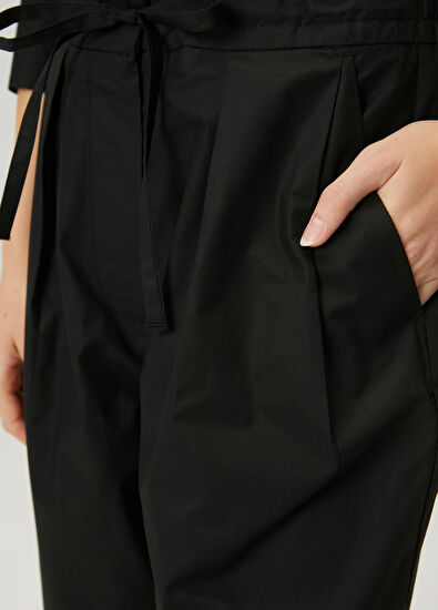 Beymen Club Siyah Bağcıklı Poplin Havuç Pantolon - 5