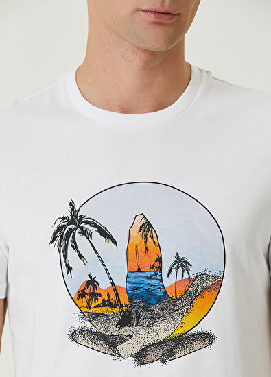 Beymen Club White Logo Printed T-shirt - 6