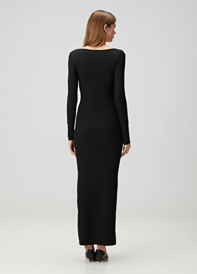 Skims Siyah Uzun Kol Elbise - 4