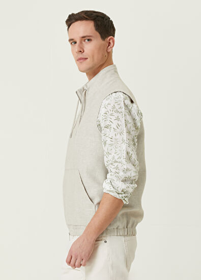 Beymen Club Bej Keten Yelek - 4