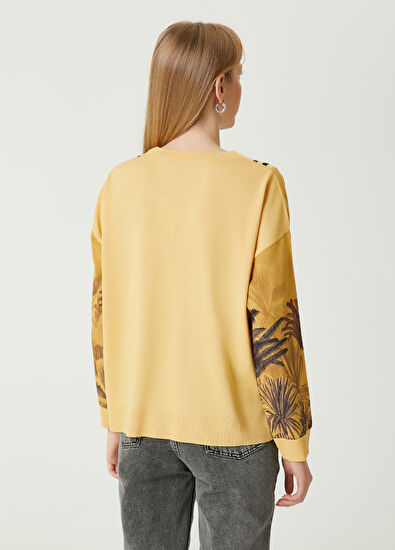 Beymen Club Yellow Palm Printed Sweater - 6