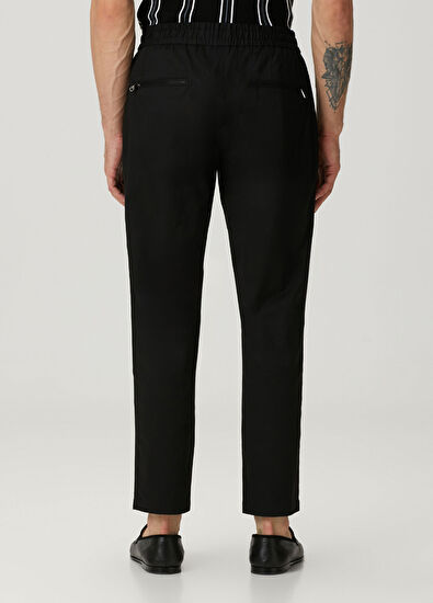 Siyah Beli Kordonlu Pantolon - Görsel 4