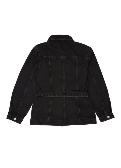 Beymen Club Siyah Beli Kuşaklı Uzun Trucker Jean Ceket - 6