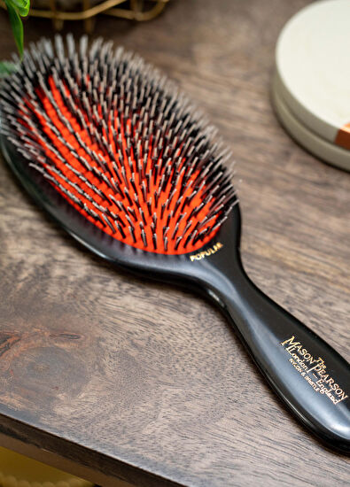 Mason Pearson Popular Bristle Nylon BN1 Dark Geniş Saç Fırçası - 4