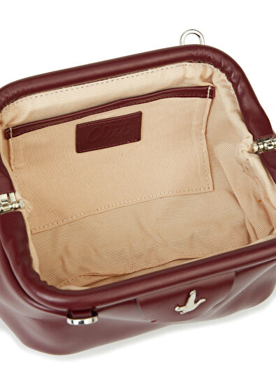 Beymen Club Volume Mini Burgundy Women's Leather Clutch - 5