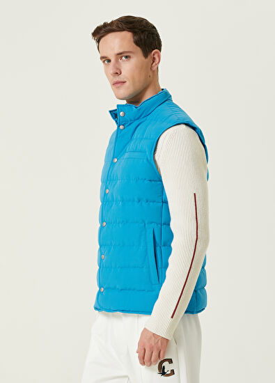 Beymen Club Turkuaz Jersey Kapüşonlu Puff Yelek - 4