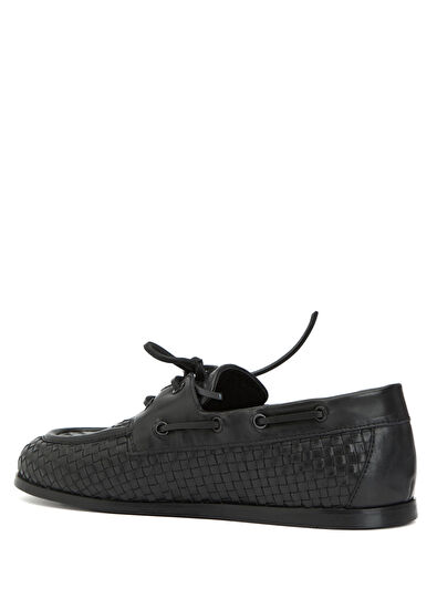 Beymen Club Black Women's Knit Leather Loafer - 3