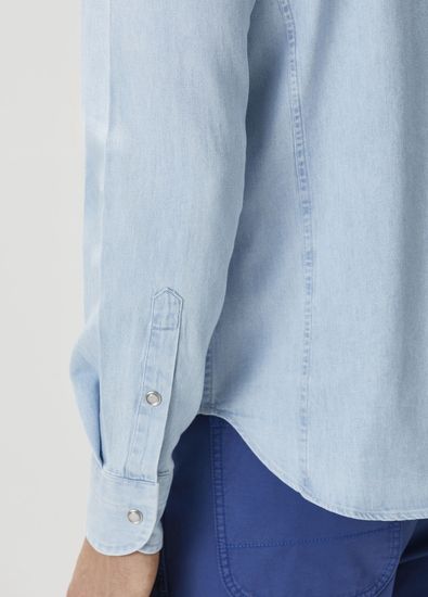 Tom Ford Açık Mavi Western Denim Gömlek - 7