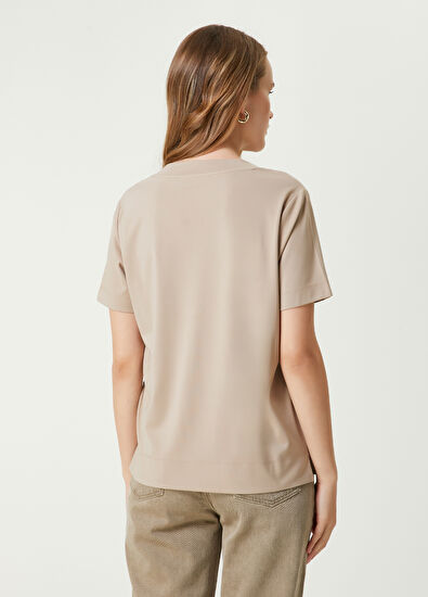 Beymen Club Beige V-Neck T-Shirt - 6