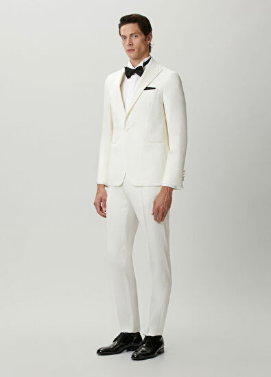 Beymen Club Off-White Wool One-Button Tuxedo - 4