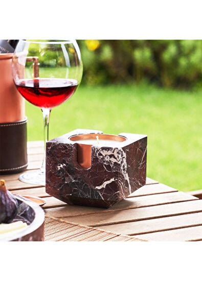 Haus 34 Glow Ela Copper Marble Candle Holder - 3