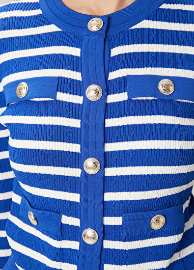 Beymen Club Blue White Striped Cardigan - 6