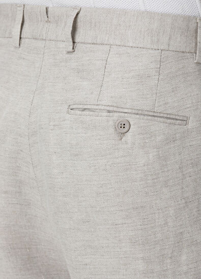 Network Bej Keten Pantolon - 5