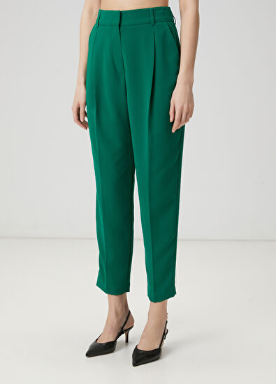 Beymen Club Dark Green Crepe Carrot Pants - 3