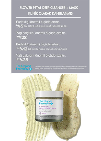 The Organic Pharmacy Flower Petal Deep Cleanser + Mask Derin Temizleyici & Aydınlatıcı Yüz Maskesi 40 ml - 3