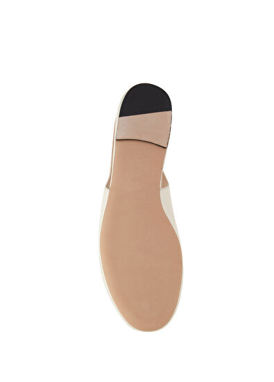 Beymen Club Ecru Leather Ballet Flats - 5