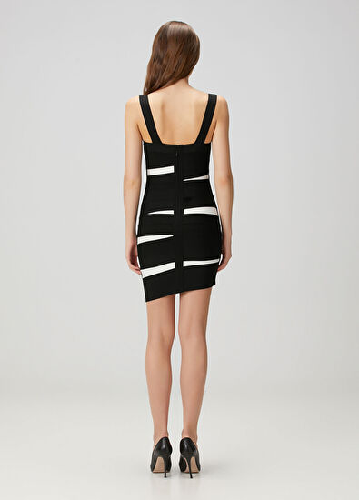 Herve Leger Black & white mini cocktail dress - 4