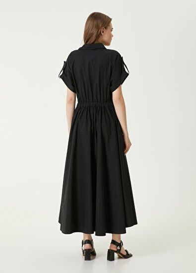 Beymen Club Siyah Maksi Gömlek Elbise - 6