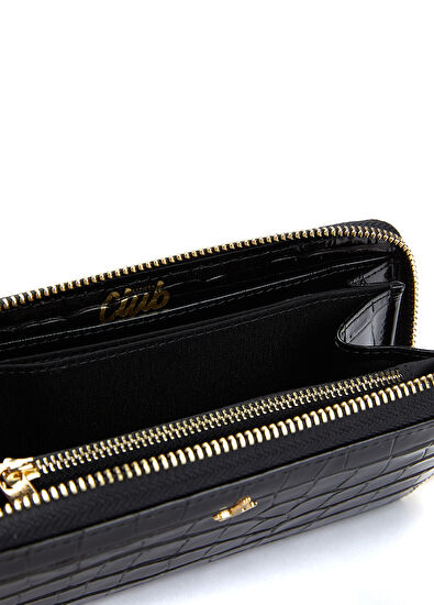 Beymen Club Black Crocodile Texture Women's Leather Wallet - 4