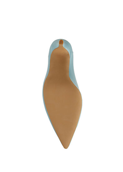 Beymen Club Açık Mavi Logo Tokalı Deri Stiletto - 5