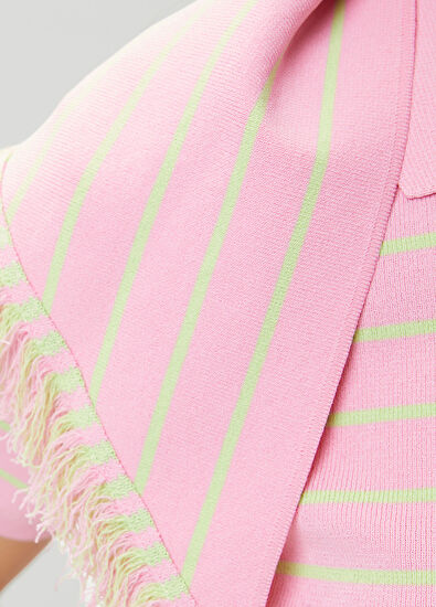 Beymen Club Pembe Çizgili Fular Detaylı Polo Triko - 7