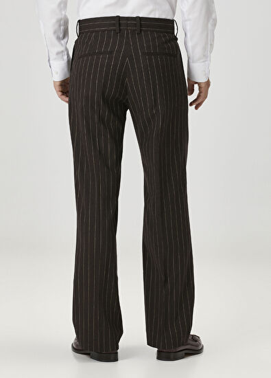 Drôle De Monsieur Koyu Kahverengi Çizgi Desenli Pantolon - 3