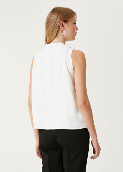 Beymen Club Kırık Beyaz Kolsuz Bluz - 6