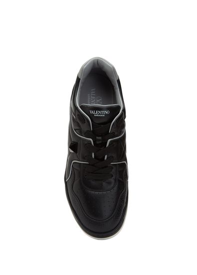 Valentino Garavani One Stud Black Men's Leather Sneakers - 4