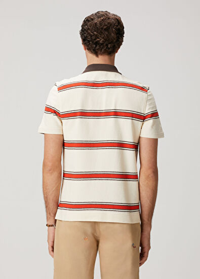 Beymen Club Off-White Comfort Fit Striped Single Jersey T-Shir - 5