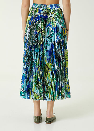 Beymen Club Yeşil Mavi Botanik Desenli Uzun Etek - 6